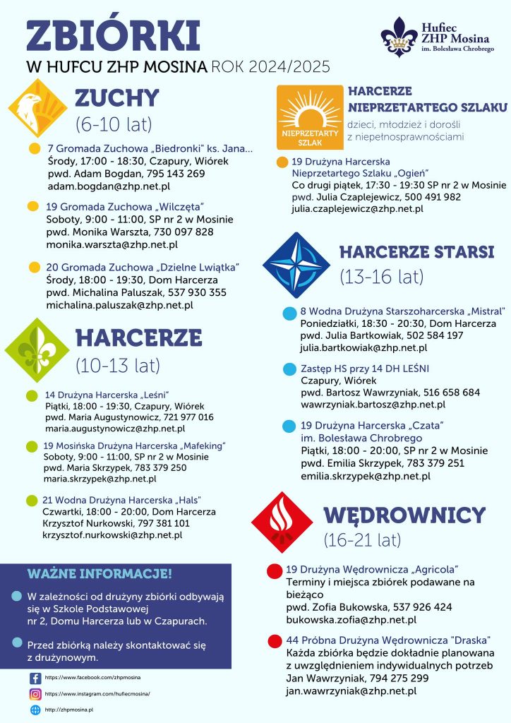 Zapraszamy na zbiórki harcerskie i zuchowe!